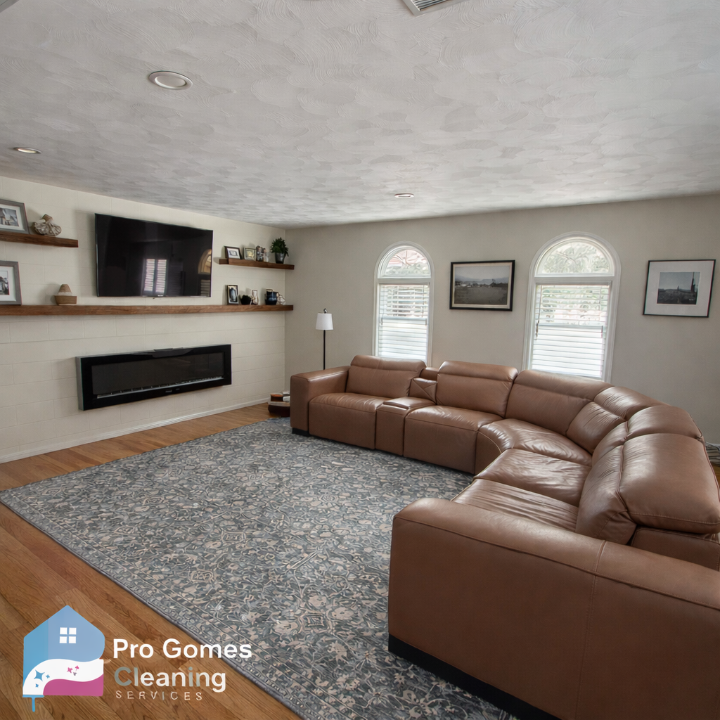 Living room cleaned by Gomes Cleaning Services