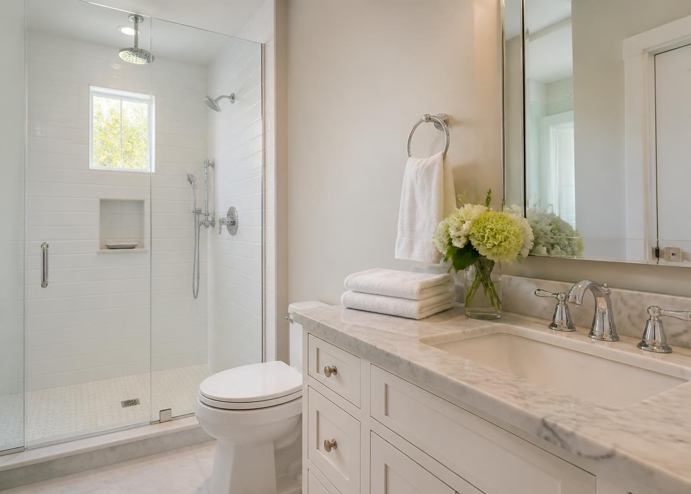Sparkling bathroom after a deep cleaning service